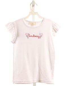HANNAH KATE  WHITE  EMBROIDERED SLEEVELESS SHIRT