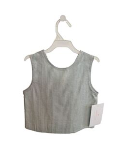 HANNAH KATE GREEN SEERSUCKER SLEEVELESS SHIRT
