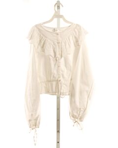 ZARA WHITE DRESS SHIRT WITH EYELET TRIM