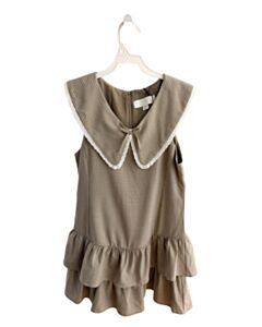 ZARA  BROWN  PLAID  DRESS WITH EYELET TRIM