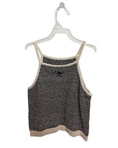 NO TAG BLUE TERRY CLOTH STRIPED SLEEVELESS SHIRT