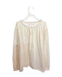 ZARA CREAM EYELET KNIT LS SHIRT