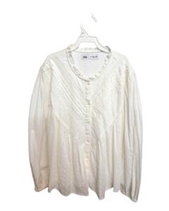 ZARA CREAM SWISS DOT KNIT LS SHIRT