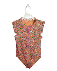 CREWCUTS ORANGE FLORAL 1-PIECE SWIMSUIT WITH RUFFLE