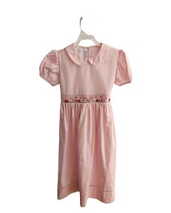 COLLECTION BEBE  PINK PIQUE  SMOCKED DRESS WITH RIC RAC
