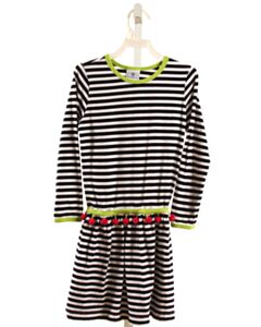 FLORENCE EISEMAN  NAVY  STRIPED  KNIT DRESS