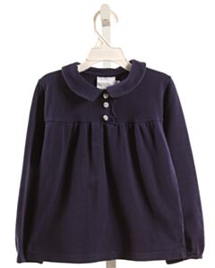 LITTLE ENGLISH  BLUE    KNIT LS SHIRT WITH RUFFLE