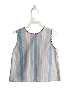 BELLA BLISS  BLUE  STRIPED  SLEEVELESS SHIRT WITH RIC RAC