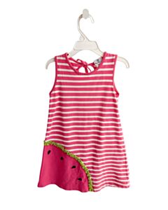 FLORENCE EISEMAN  PINK PIQUE STRIPED  KNIT DRESS