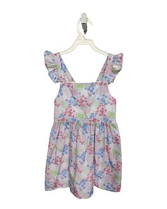LITTLE ENGLISH  BLUE  FLORAL  DRESS WITH RIC RAC