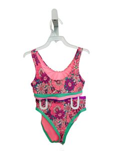 BEACH LINGO HOT PINK FLORAL 2-PIECE SWIMSUIT