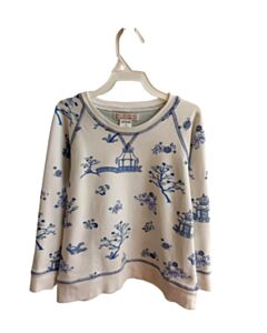 THE BEAUFORT BONNET COMPANY  BLUE   PRINTED DESIGN PULLOVER