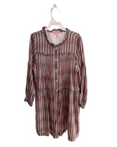 BISBY BY LITTLE ENGLISH  RED   PRINTED DESIGN DRESS WITH RUFFLE