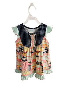 SERENDIPITY  MINT  POLKA DOT  SLEEVELESS SHIRT WITH RUFFLE