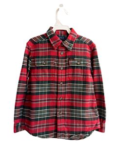 POLO BY RALPH LAUREN  RED FLANNEL PLAID  DRESS SHIRT
