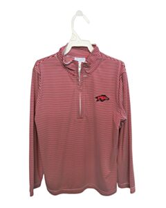 VIVE LA FETE  RED  STRIPED APPLIQUED PULLOVER