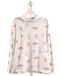 BELLA BLISS  WHITE  PRINT  KNIT LS SHIRT