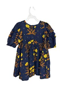 PINK CHICKEN BLUE FLORAL DRESS