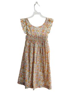 CYRILLUS  ORANGE  FLORAL SMOCKED DRESS