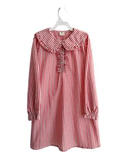 CREWCUTS RED STRIPED LOUNGEWEAR WITH RUFFLE