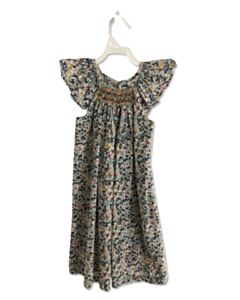 GIL & NIYA  GREEN  FLORAL SMOCKED DRESS