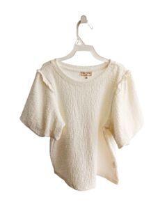 HAYDEN GIRLS  WHITE SEERSUCKER   SHIRT-SS WITH RUFFLE
