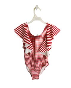 HABITUAL GIRL  RED  STRIPED  1-PIECE SWIMSUIT WITH RUFFLE