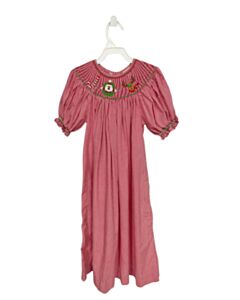 MOM & ME  RED  GINGHAM SMOCKED DRESS