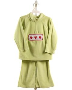 CASTLES & CROWNS  LT GREEN FLEECE  SMOCKED 2-PIECE OUTFIT