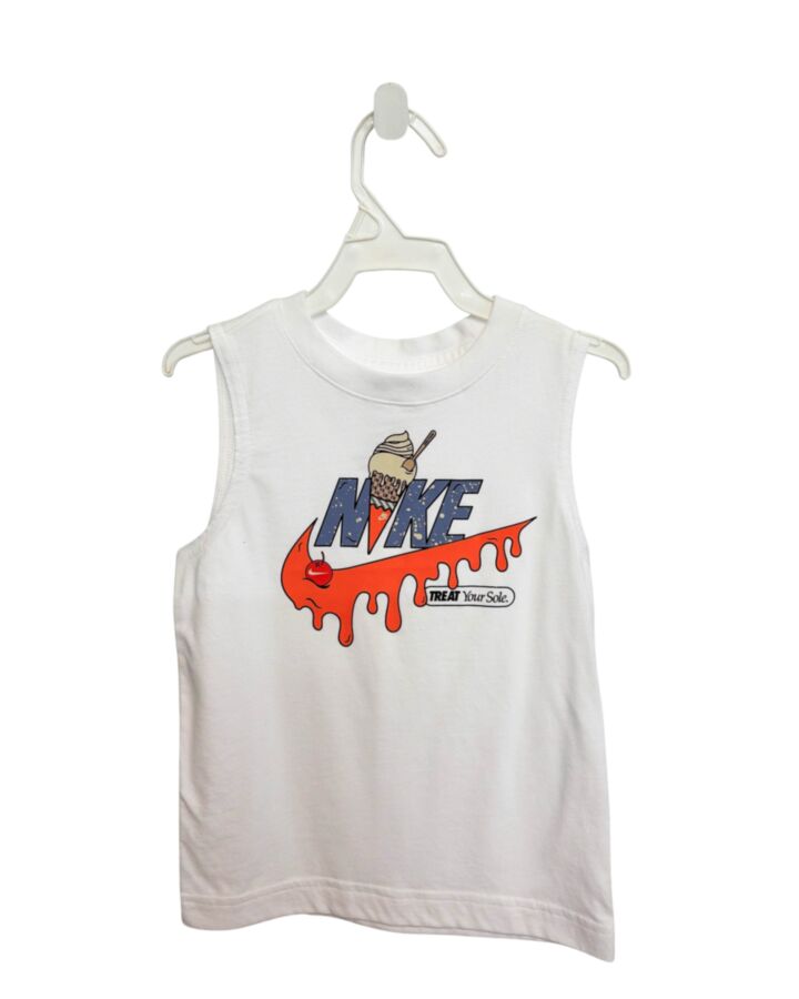 NIKE  WHITE   PRINTED DESIGN KNIT TANK