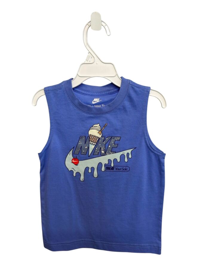 NIKE  BLUE   PRINTED DESIGN KNIT TANK
