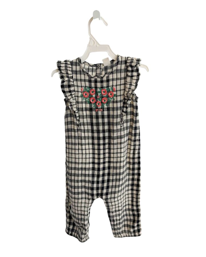 TUCKER & TATE  BLACK  GINGHAM  ROMPER WITH RUFFLE
