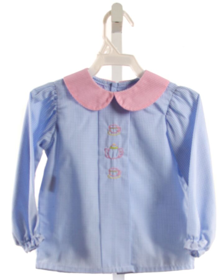 REMEMBER NGUYEN  BLUE  GINGHAM  KNIT LS SHIRT