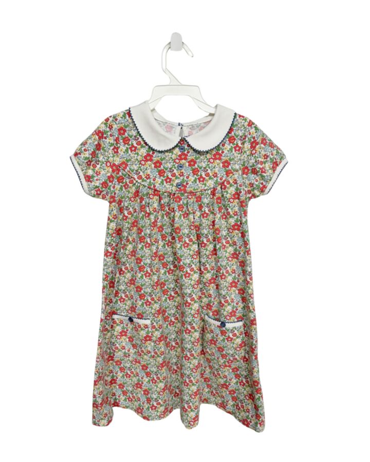 SERENDIPITY  MULTI-COLOR  FLORAL  KNIT DRESS WITH PICOT STITCHING