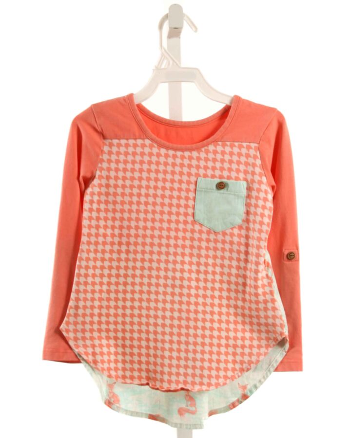 SERENDIPITY  ORANGE  PRINTED DESIGN KNIT LS SHIRT