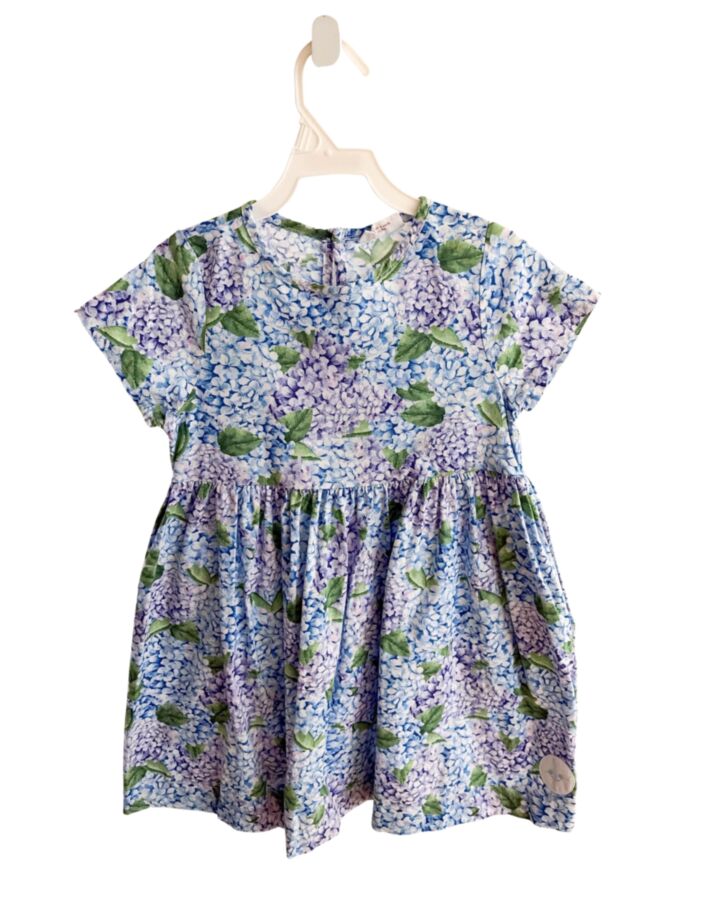 SMILING BUTTON  BLUE  FLORAL  DRESS