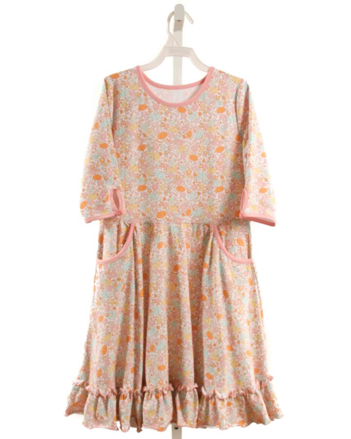 SERENDIPITY  ORANGE  PRINTED DESIGN KNIT DRESS
