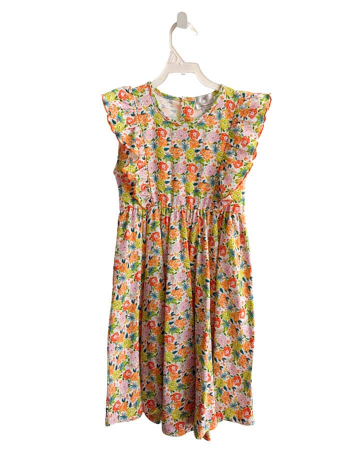 THE PROPER PEONY  ORANGE  FLORAL  KNIT DRESS