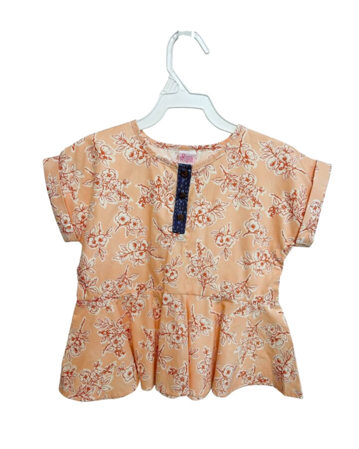 RICRAC & RUFFLES  PINK  FLORAL  SHIRT-SS