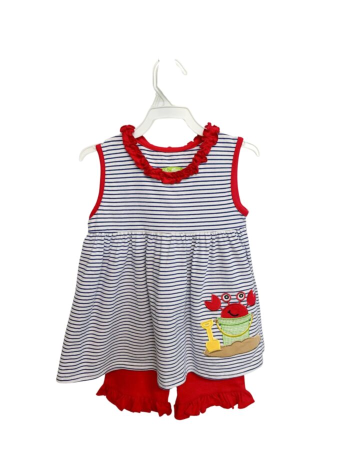 BE MINE  BLUE  STRIPED  2-PIECE OUTFIT WITH RUFFLE