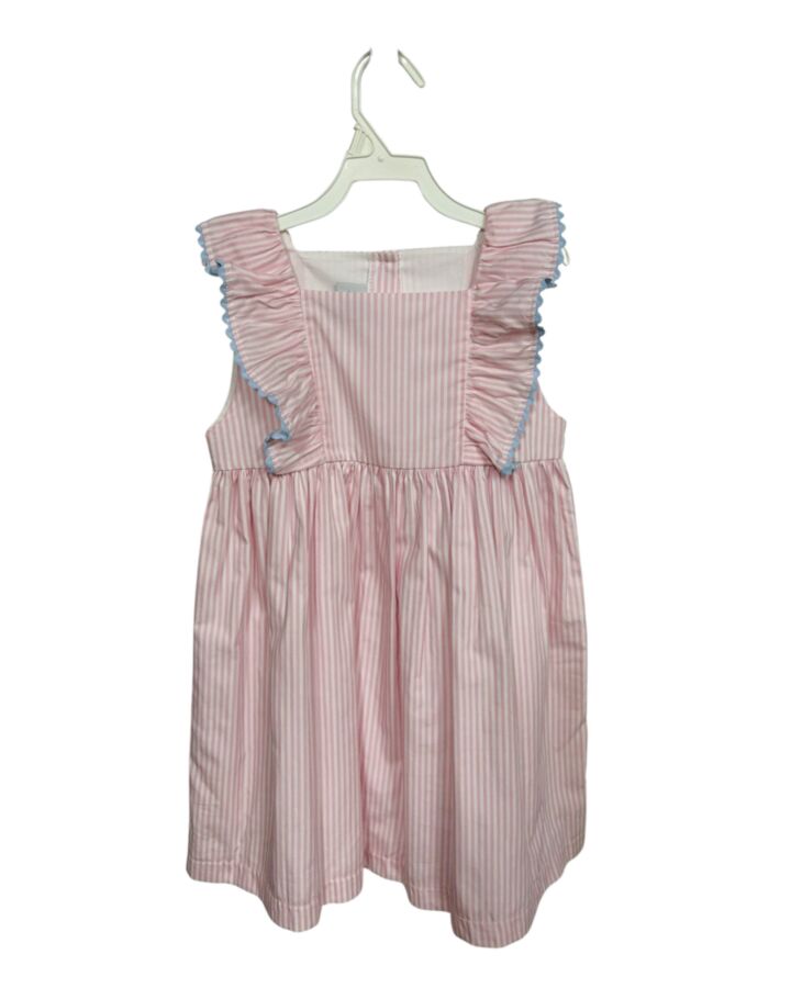 JAMES & LOTTIE  PINK  STRIPED  DRESS WITH RIC RAC