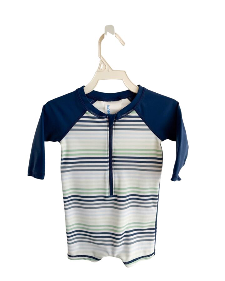 RUFFLE BUTTS  BLUE  STRIPED  RASH GUARD