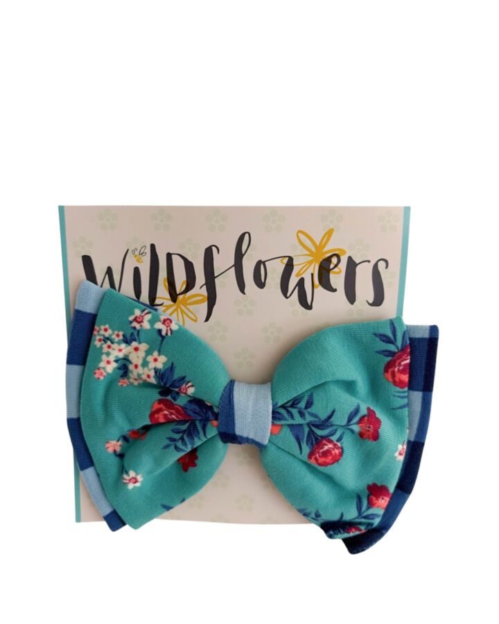 WILD FLOWERS  BLUE  FLORAL  HAIR BOW