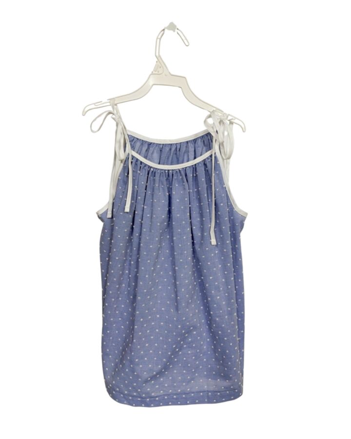 HANNAH KATE CHAMBRAY SWISS DOT SLEEVELESS SHIRT