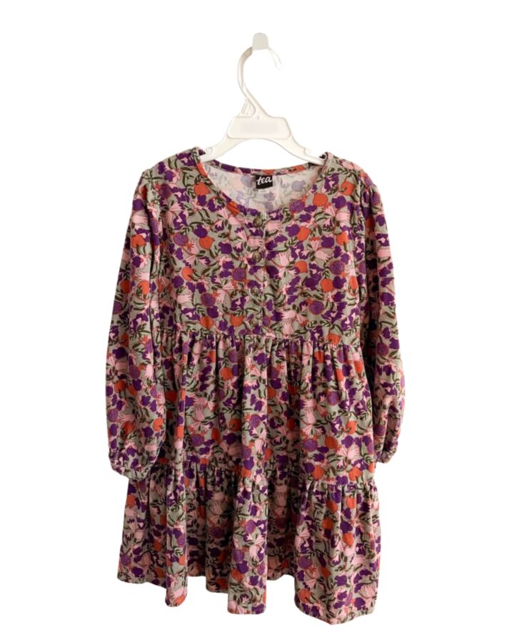 TEA  PURPLE CORDUROY FLORAL  DRESS