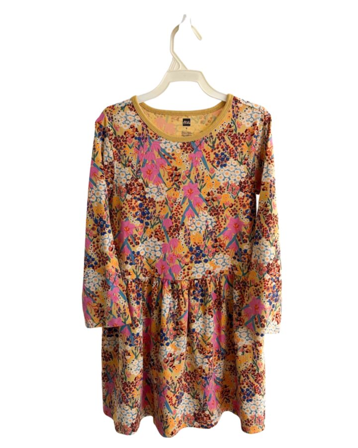 TEA  YELLOW  FLORAL  KNIT DRESS