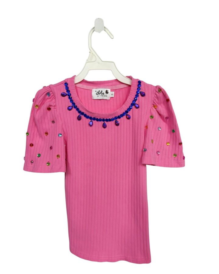 LOLA + THE BOYS  HOT PINK    KNIT SS SHIRT