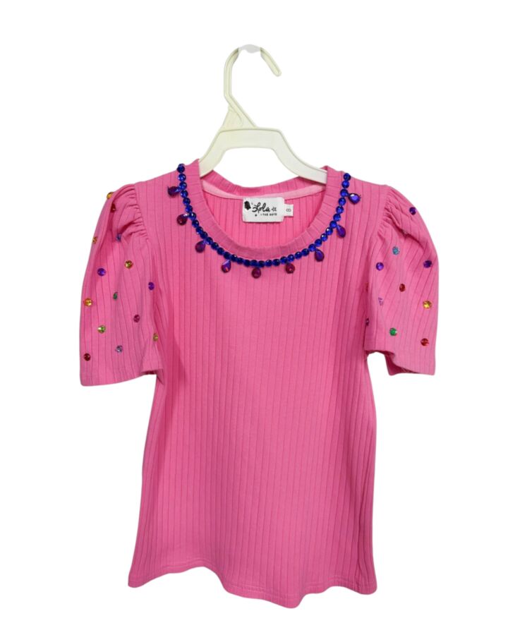 LOLA + THE BOYS  HOT PINK    KNIT SS SHIRT