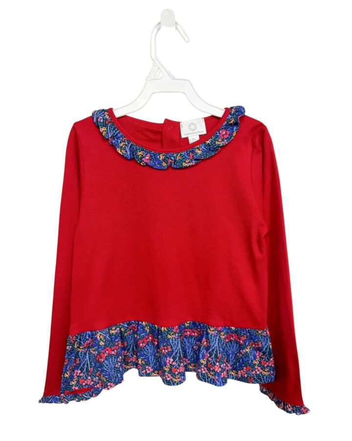 THE PROPER PEONY RED FLORAL KNIT LS SHIRT