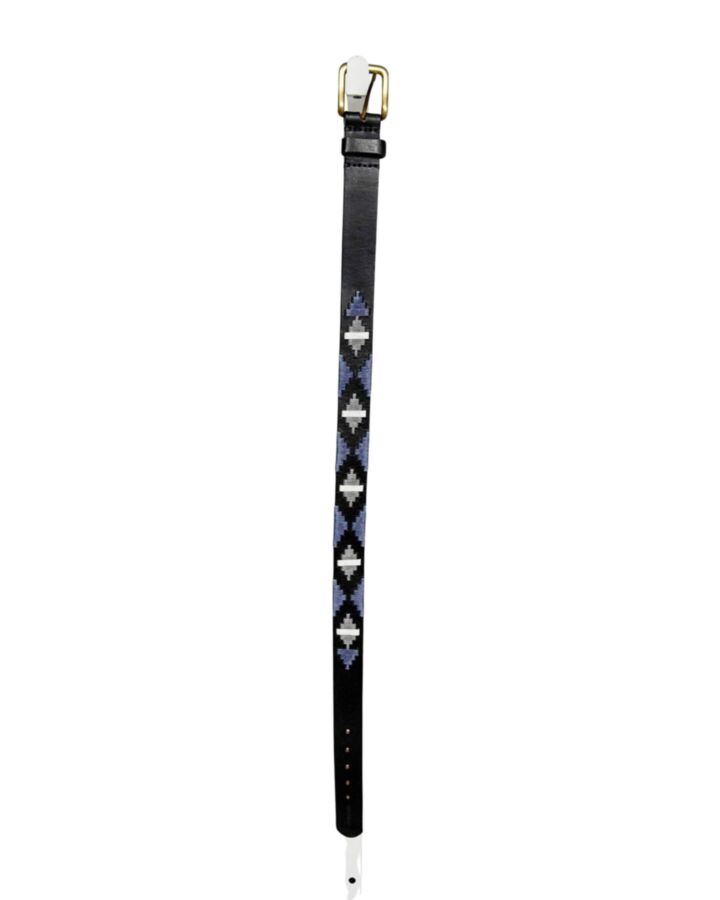PAMPEANO  BLUE   EMBROIDERED BELT